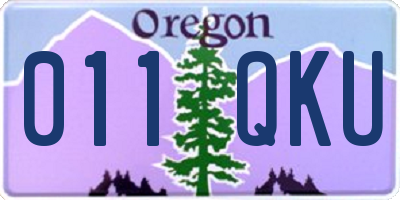 OR license plate 011QKU