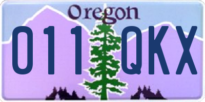 OR license plate 011QKX