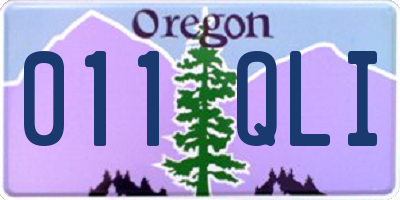 OR license plate 011QLI