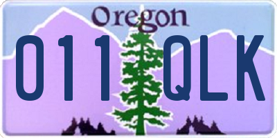 OR license plate 011QLK