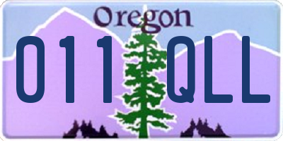 OR license plate 011QLL