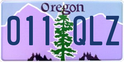 OR license plate 011QLZ