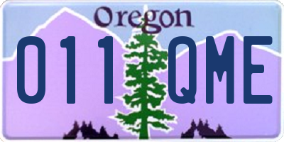 OR license plate 011QME