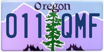OR license plate 011QMF