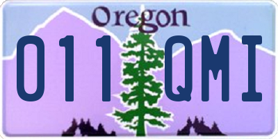 OR license plate 011QMI