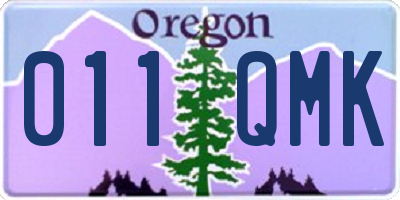 OR license plate 011QMK