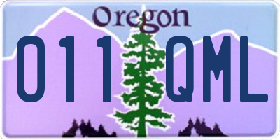 OR license plate 011QML