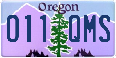 OR license plate 011QMS