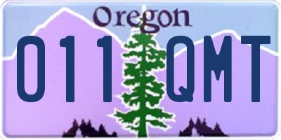 OR license plate 011QMT