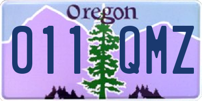 OR license plate 011QMZ