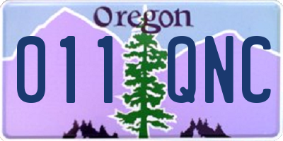 OR license plate 011QNC