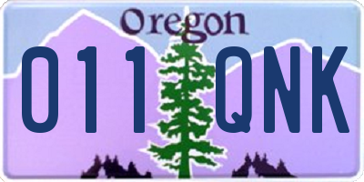 OR license plate 011QNK