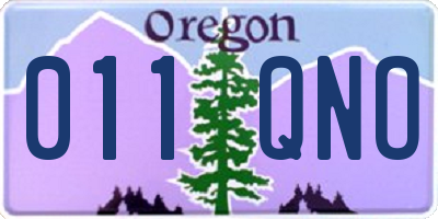 OR license plate 011QNO