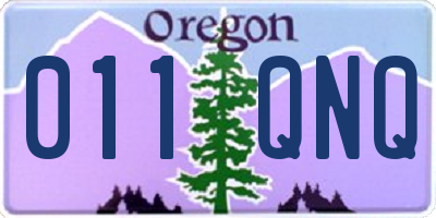 OR license plate 011QNQ