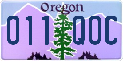 OR license plate 011QOC