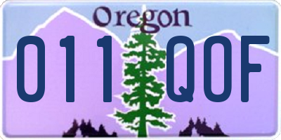 OR license plate 011QOF