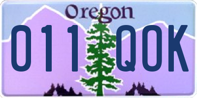 OR license plate 011QOK