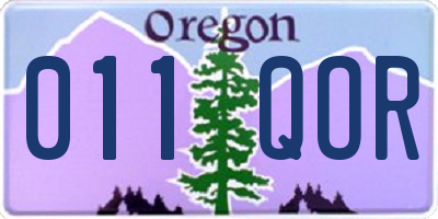 OR license plate 011QOR
