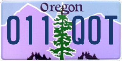 OR license plate 011QOT