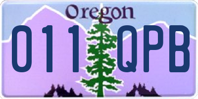 OR license plate 011QPB