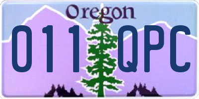 OR license plate 011QPC
