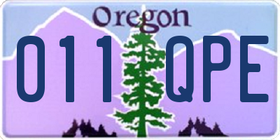 OR license plate 011QPE