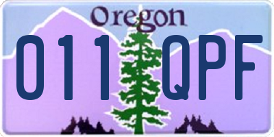 OR license plate 011QPF