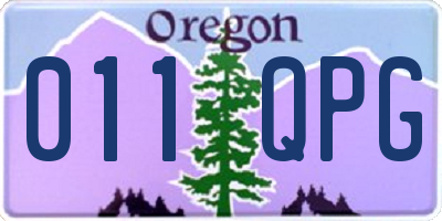 OR license plate 011QPG