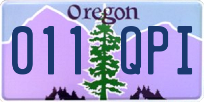 OR license plate 011QPI