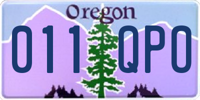 OR license plate 011QPO