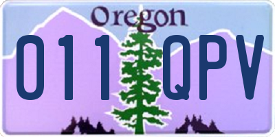 OR license plate 011QPV