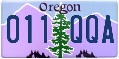 OR license plate 011QQA