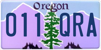 OR license plate 011QRA