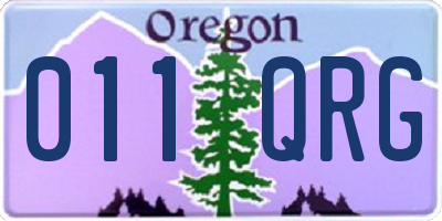 OR license plate 011QRG