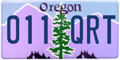 OR license plate 011QRT