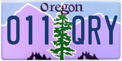 OR license plate 011QRY
