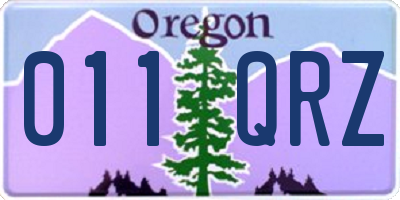 OR license plate 011QRZ