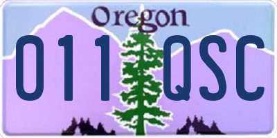 OR license plate 011QSC