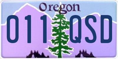 OR license plate 011QSD
