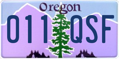OR license plate 011QSF