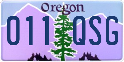 OR license plate 011QSG