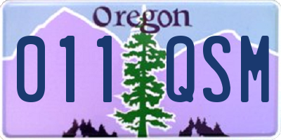 OR license plate 011QSM