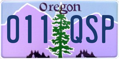 OR license plate 011QSP