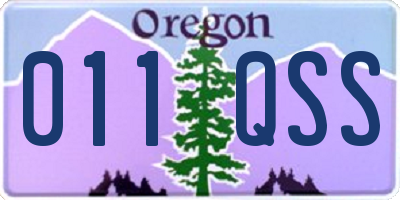 OR license plate 011QSS