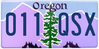 OR license plate 011QSX