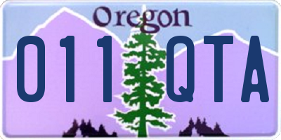OR license plate 011QTA