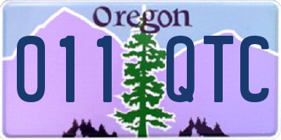 OR license plate 011QTC