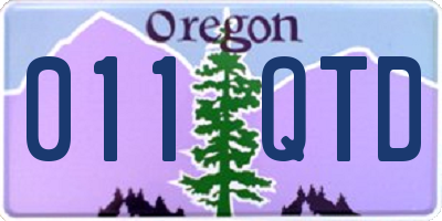 OR license plate 011QTD