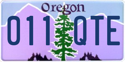 OR license plate 011QTE