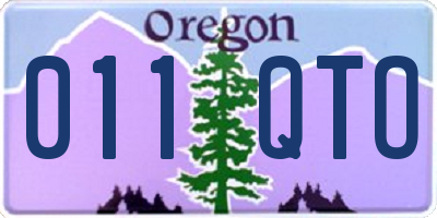 OR license plate 011QTO